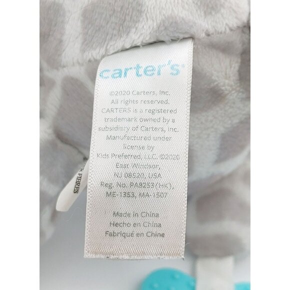 CARTER'S TEETHER MIRROR PLUSH TOY 10" Gray White Giraffe - Picture 4 of 4